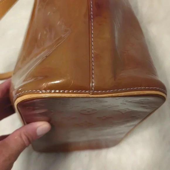 Authentic Louis Vuitton Vernis Houston Shoulder Bag Brown M91005 LV 8307J - Picture 8 of 11